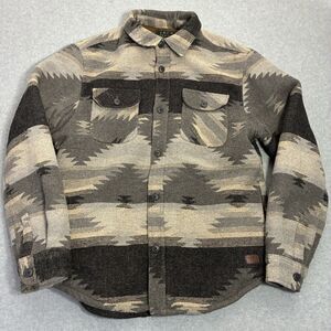 JACHS New York Men’s Large Sherpa Lined Southwestern Aztec Wool Blend Shacket